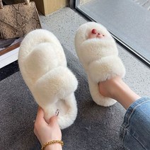 털슈즈 슬리퍼 컬러 여성 스타일 겨울 실내 거실화