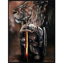 보석십자수 창업 도구 사자 양과 십자가 예수 5d 다이아몬드 페인팅 기독교 신 기호 전체 드릴 자수, 11_45x35cm 라운드