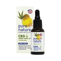 퓨어네이쳐 CBD 햄프씨드 오일 28g 강아지 고양이 겸용 l 분리불안 발작 염증 통증 스트레스 완화
