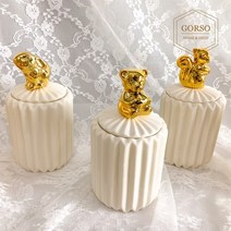 고르소 북유럽 세라믹 면봉 소품 정리함 악세사리 보관함, 레빗