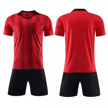 신형 축구 심판복 축구 심판 장비 인쇄 심판 팀 반팔 세트 공장 직판, 빨강