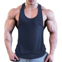 마라톤복 러닝싱글렛 헬스나시 짐웨어 땀복 남자 트랙탑 남성 보디 빌딩 스트링거 탱크 탑 y 백 더 강한 체육관 운동 스포츠 조끼 셔츠 의류 레이서 백 싱글 렛 민소매 t 셔츠, l, 네이비 블루