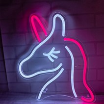 야외 네온 사인 led 간판 커피숍 카페 인테리어 전광판 오픈사인 영업중 보드, 유니콘