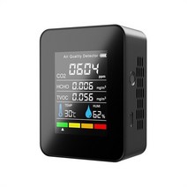 복합가스측정기 geevon co2 meter 5 in 1 gas detector 휴대용 온도 습도 lcd 디지털 다기능 tvoc hcho air quality monitor, 1에서 5