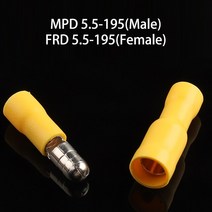 5/10/25PCS 배선 PVC 총알 모양의 여성 남성 절연 조인트 와이어 커넥터 전기 프 터미널 22-16A, 03 Yellow MPD FRD_03 50PCS(25)