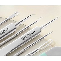 초미세 블랙헤드제거 핀셋 여드름 피지 압출 바늘 집게 핀포인트, 금초세침(강화형)