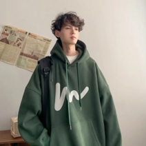 YAPOGI 남자 후드 루즈핏 캐주얼 남성 봄 상의