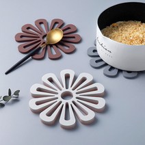 플라워 냄비받침 냄비받침대 실리콘, 블랙, 1개