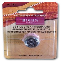 Bohin Silicon Thimble with Steel Top Size Small Pink - Blister Pack null, 1, Silver