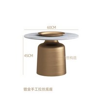 야외 정원 접이식 편의점 미니멀리스트 커피 테이블 금속 골드 라운드 럭셔리 테이블 북유럽 세트 단열, 03 60 60 45cm C