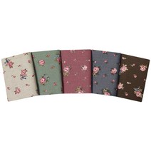 퀼트패키지 쉐비 로즈 플라워 프린트 원단 1/4마 5종