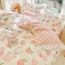 꽃무늬 이불 침구 세트 공주 싱글 더블 레이스 커버