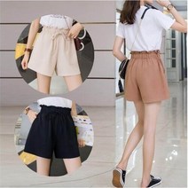 셀러허브 여성패션 [엠아이(M.I)] 3부 주름 셔링 데일리 여성 린넨 반바지