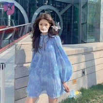 휴가지 원피스 여름 소라색 여행옷 다낭 동