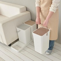원터치 뚜껑오픈 가정용 모던 심플 분리수거통 유리병 음료캔 식당 재활용