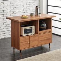 가온리빙 아티스 주방수납장 밥솥/렌지대, 와이드 렌지대 홈바(오크)