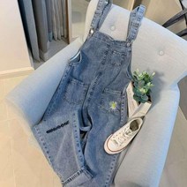 멜빵 바지 빈티지 데님 오버올 여성 여름 한국 스타일 루즈 와이드 레그 점프 슈트 타이드 캐주얼 경기 플러스 사이즈 청바지