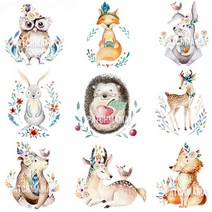 다이찌몰 러블리 동물 열 전사지모음 의류 옷 가방전사필름 열스티커, 1개, 003번 러블리 꽃과 곰 전사지