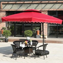 BUyuS[도매직방] 폴딩파라솔/파라솔 프리폼 물통받침대 사각 대형굿딜 브이숍, 사각폴딩파라솔_아이보리