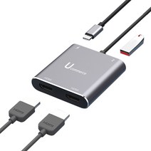 C타입 USB3.0 to HDMI 4K PD충전 노트북 멀티 외장그래픽카드 듀얼 트리플 다중 모니터 케이블 컨버터 확장