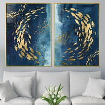 아트블루 풍수에 좋은 그림 물고기 황금 구어도 동물 풍수 인테리어 액자, 5번 물고기떼 double-D