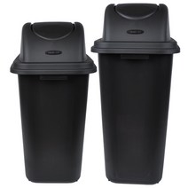 동일 대형쓰레기통 35L+40L 대용량휴지통 플라스틱휴지통 대형휴지통, 블랙+블랙