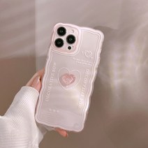 아이폰13 휴대폰케이스 핑크 하트 파츠 케이스