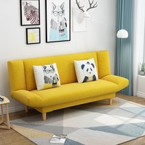 모던 심플 1인 2인 3인 침대소파 패브릭 미니 쇼파, 옐로우_150 + 쿠션