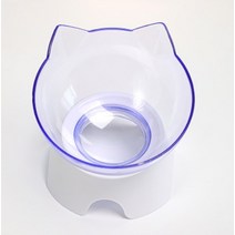 펫스테이션 사료소분 고양이자율급식 강아지자율배식 자동사료급여기 고양이 기모 스탠드 먹이 그릇 투명, 01 Transparent