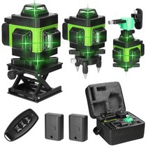 정확한 레이저 레벨기 4D 16 라인 레벨 3 셀프 레벨링 머신 USB 충전식 리튬 배터리 수직 수평 틸트 포함, [03] Green US plug