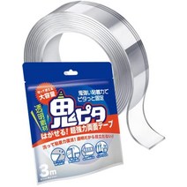 악마 피타 양면 테이프 마법의 테이프 초강력 3m 벽지 보관할 수 있는 벗기는 마법 일본 브랜드[정규품] 강력 양면 테이프 투명 유리 타일 천 도라레코(가로폭 3 cm×두께 0.2 cm×길이 3 M)