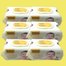 [퀴클리몰] 노브랜드 카모마일 베이비 물티슈 (100매 x 6개입) (캡형), 100매입