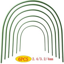 강선활대 비닐하우스활대 6 pcs 2.43.24mm 온실 고리 식물 후프 식물 덮개 지원 홀더에 대 한 정원 터널 후프 성장 농업 도구, 2.4mm