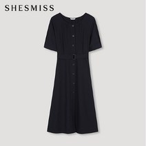 SHESMISS_02 [쉬즈미스] 벨티드 린넨 버튼 다운 원피스_SWWOPM21070_DN