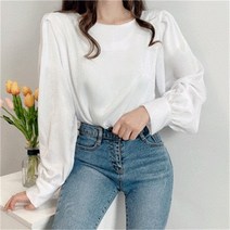 [비위치] 실크 벌룬 긴팔블라우스