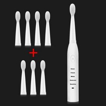 휴비나인 전동칫솔리필 울트라 소닉 전동 칫솔 USB 충전 워셔블 화이트닝 부드러운 헤드 성인용 타이머 JAVEMAY J110, 한개옵션1, white set