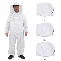 양봉 자재 용품목화 전신 양봉 의류 모자 Jaket 보호 벌 정장 장비, 02 White XL