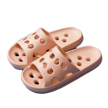 신혼부부 커플 물빠짐 미끄럼방지 일체형 치즈 욕실화 욕실슬리퍼, 핑크