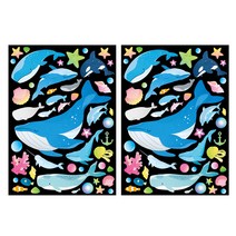 고래 빅 야광별 스티커 2개 우주 바다 고래 벽 천장 인테리어 대형스티커, 세트
