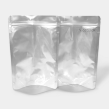 나이스팩 알루미늄 지퍼 스탠드봉투 전면투명 후면은박 10cm x 17cm(밑면4cm), 100개
