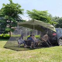 SUV 자동차 전용 테일 텐트 차박 카텐트 소형 백패킹 확장 차양, 다크그린 3x2x2