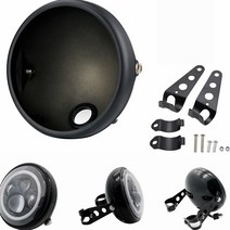 오토바이헤드라이트 7인치 LED 헤드 라이트 DRL Hi/Lo 빔 50W 40W 헤일로 링 앰버 엔젤 아이 Niva 오토바, 22 7 inch housing