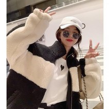 다한 여성 팬더 스탠드 칼라 후리스 자켓 기온별옷차림