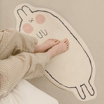볼빨간 토끼 인테리어 포인트 미니러그 욕실 발매트, 사이즈:40x90cm