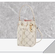 헤지스 가죽 H 펀칭 미니 복조리 숄더백 (아이보리)