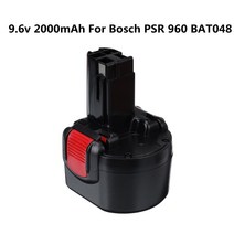 보쉬 호환 배터리 1/2PCS BAT048 9.6V 2000mAh NI-CD 충전식 배터리 전동 공구 Bosch PSR 960 BH984 BAT119, 01 1pcs 2000mah