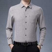 DFMEI 남자 기모 도톰 긴팔 린넨 면 마 셔츠