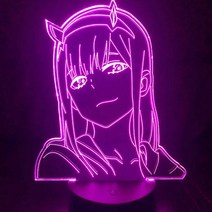 애니메이션 3d 램프 제로 투 피규어 야간 조명 어린이 소녀 침실 장식 조명 만화 선물 야간 조명 램프 Franxx 달링|LED Night Lights|, 1개, ZT5, 16 color Crack base