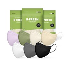 [100매] KF94 비프레시 컬러 마스크 대형 보건용 베이지 블랙 그레이 국산, KF94 비프레시 퍼플 대형 100매