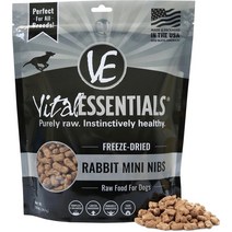 Vital Essentials 토끼 미니 펜촉 그레인 프리 동결 건조 강아지 사료 14온스 백